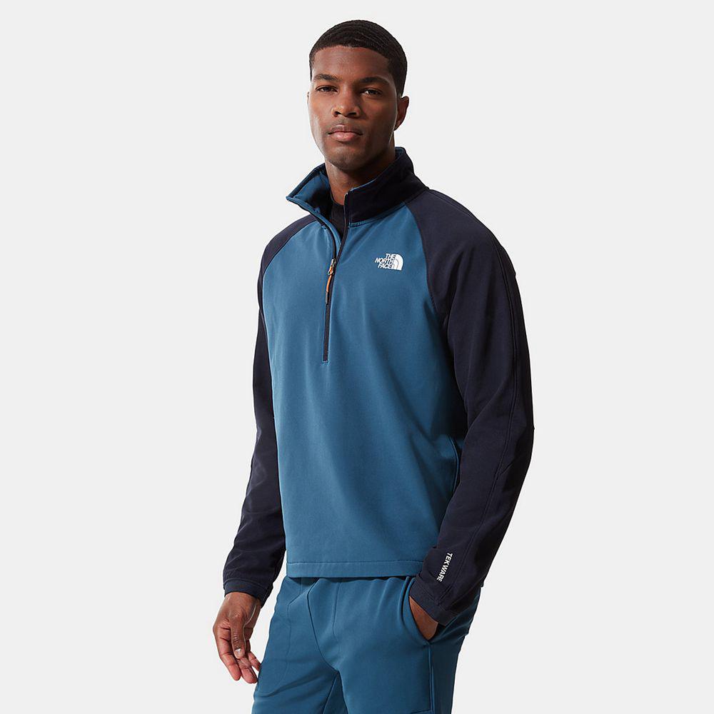 The North Face Tekware ¼ Zip Ανδρικα Μπουφάν Fleece - Σκουρο Μπλε / Μπλε (RJKQ56082)
